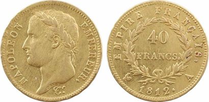 null Premier Empire, 40 francs Empire, 1812 Paris - TTB - - Or - 26,0 mm - 12,82...
