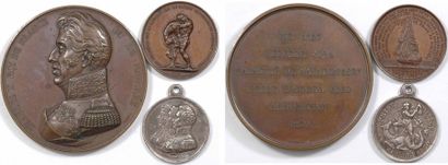 null Prise d'Alger en 1830 : médaille de Charles X par Caqué ; joint victoires françaises...