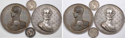 null Ferdinand d'Orléans, lot de 4 médailles dont un cliché en bronze-argenté, un...