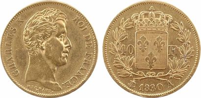 null Charles X, 40 francs 2e type, 1830 Paris - TTB - - Or - 26,0 mm - 12,85 g -...