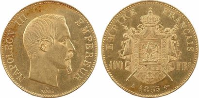 null Second Empire, 100 francs tête nue, 1855 Paris - SUP - - Or - 35,0 mm - 32,24...