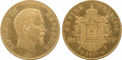 null Second Empire, 100 francs tête nue, 1857 Paris - SUP - - Or - 35,0 mm - 32,24...