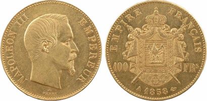 null Second Empire, 100 francs tête nue, 1858 Paris - SUP - - Or - 35,0 mm - 32,18...