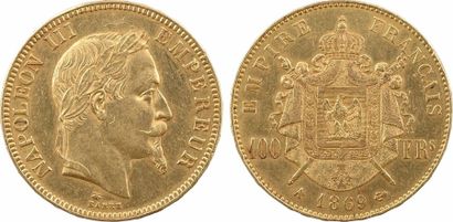 null Second Empire, 100 francs tête laurée, 1869 Paris - SUP - - Or - 35,0 mm - 32,21...