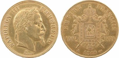 null Second Empire, 100 francs tête laurée, 1869 Paris - TTB+ - - Or - 35,0 mm -...