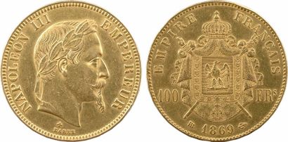 null Second Empire, 100 francs tête laurée, 1869 Strasbourg - TTB+ - - Or - 35,0...