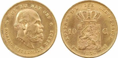 null Pays-Bas (Royaume des), Guillaume III, 10 florins, 1876 Utrecht - SUP - - Or...