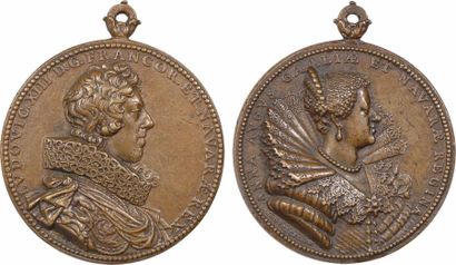 null Louis XIII et Anne d'Autriche, médaille par G. Dupré, 1620, fonte ancienne,...