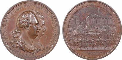 null Louis XVI, médaille de son exécution, par Küchler, 1793 - SUP - - Cuivre - 50,8...