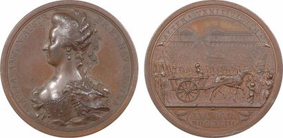 null Marie-Antoinette, médaille de son exécution, par Küchler, 1793 - SUP - - Cuivre...