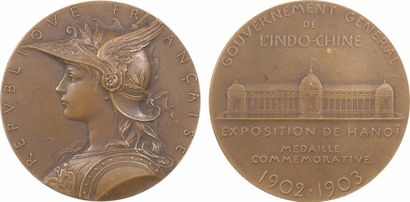 null Indochine, Annam-Tonkin, exposition de Hanoï, médaille par Roty, 1902-1903 -...