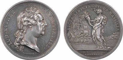 null Louis XV, médaille de la Compagnie royale d'Afrique, par Duvivier, 1774 Paris...