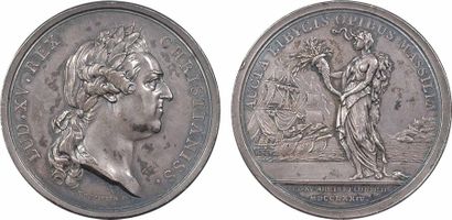 null Louis XV, médaille de la Compagnie royale d'Afrique, par Duvivier, 1774 Paris,...
