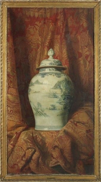 null Comte Andrzej Jeiszy Filip MNISZECH (1823-1905) Vase de chine sur un entablement...