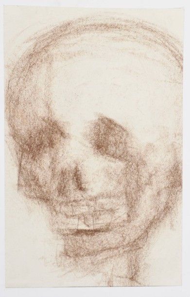 Jean AUREL (1907-1982) Crâne, crayon gras. 41,5 x 26 cm