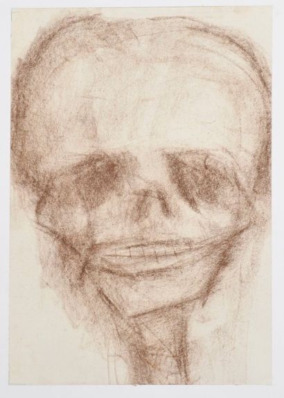 Jean AUREL (1907-1982) Crâne, crayon gras. 44,5 x 30,5 cm