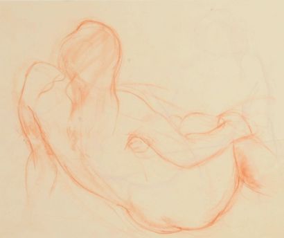 Jean AUREL (1907-1982) Odalisque, sanguine. 31 x 35,5 cm