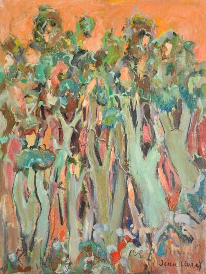 Jean AUREL (1907-1982) Forêt, Huile sur toile, signé en bas à droite. 73,5 x 59,5...