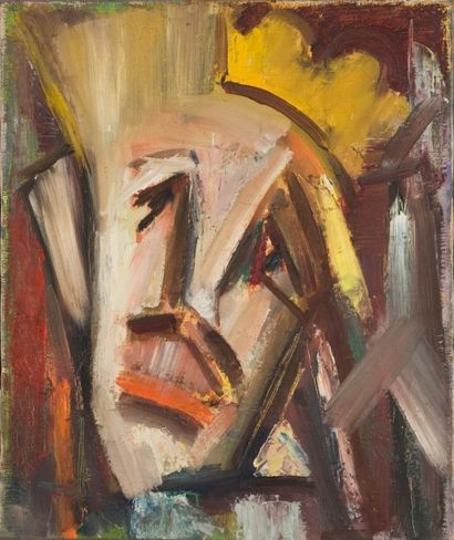 Jean AUREL (1907-1982) Portrait, Huile sur toile, . 46,5 x 38. On y joint un crayon...