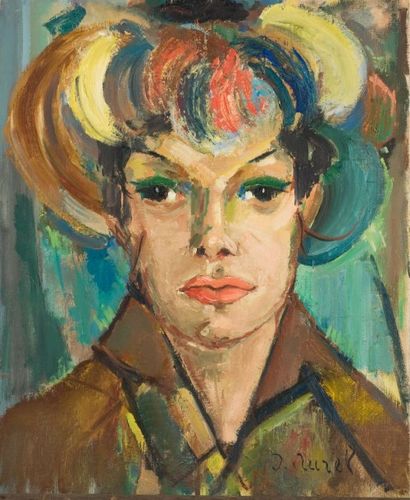 Jean AUREL (1907-1982) Portrait, Huile sur toile, signé en bas à droite. 61 x 50...
