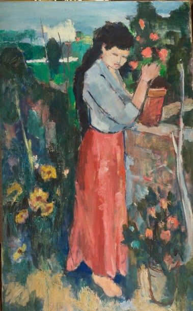 Jean AUREL (1907-1982) Personnage, Huile sur toile, . 130 x 80 cm