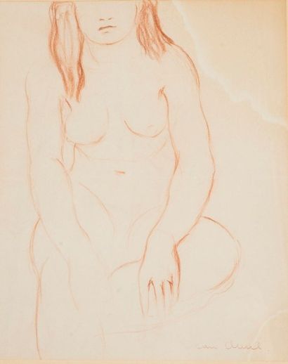 Jean AUREL (1907-1982) Nu, sanguine signé en bas à droite. 40 x 32,5 cm