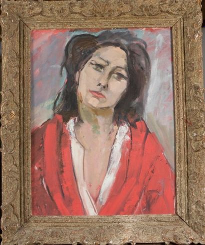 Jean AUREL (1907-1982) Portrait, Huile sur toile, 65 x 50 cm