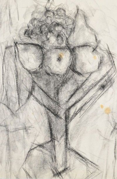 Jean AUREL (1907-1982) Nature morte, crayon gras. 62 x 40 cm