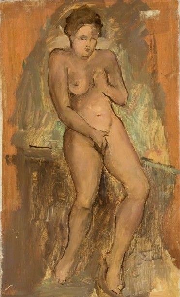 Jean AUREL (1907-1982) Nu de femme, Huile sur toile, 55 x 32,5 cm
