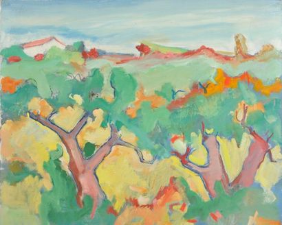 Jean AUREL (1907-1982) Paysage, Huile sur toile, 59,5 x 72 cm