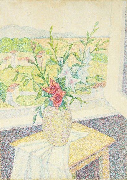 null Marie MAREVNA (1892-1984). Bouquet de fleur. Huile sur toile, signée en bas...