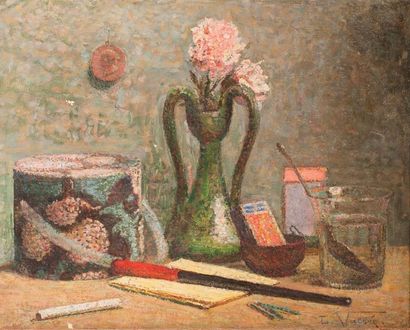 null Ludovic VALLEE (1864 - 1939). Nature Morte. Huile sur toile, signée en bas à...