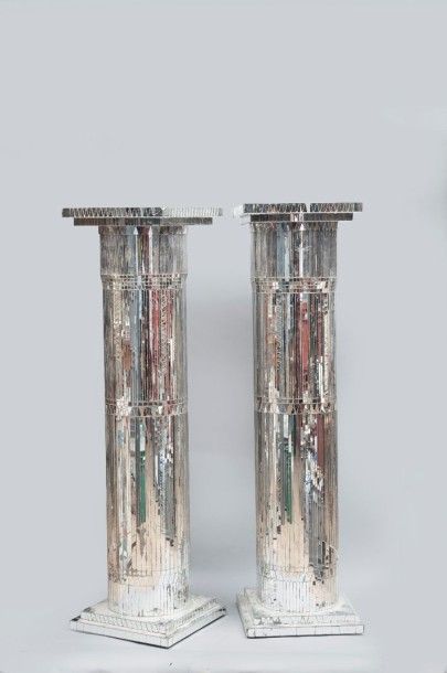 Ref. lot : 4042-150 - Paire de colonnes facettées...