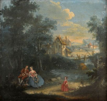 null École FRANCAISE du XVIIIe siècle

Couple à l’orée de la forêt

Toile (restaurations)

57...