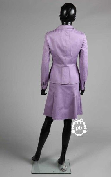 MOSCHINO, ARMANI Collezioni 

ENSEMBLE en sergé de coton mélangé lilas surpiqué blanc...