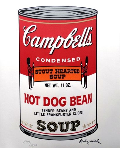 Andy Warhol (1928-1987) Campbell’s 

Sérigraphie 

Signée dans la planche 

Numérotée...