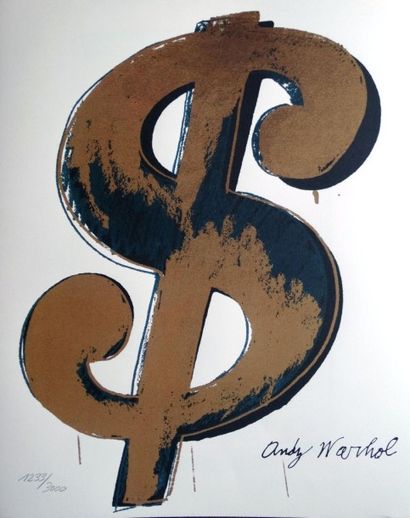 Andy Warhol (1928-1987) Dollar

Sérigraphie 

Signée dans la planche 

Numérotée...
