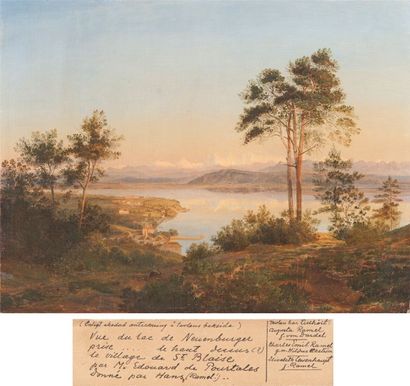 Edouard de POURTALES (1802-1885) Edouard de POURTALES (1802-1885). Le lac de Neuenburger...