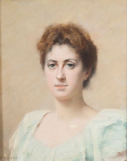 FANNY LAURENT FLEURY (1848-?) FANNY LAURENT FLEURY (1848-?). Portrait de femme. Pastel....