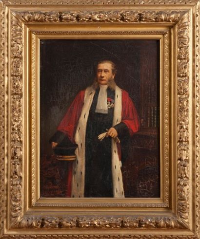 null PH32 - ECOLE FRANCAISE XIXème: Portrait de juge. Peinture sur panneau. 41 x...