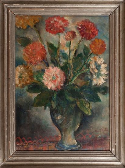 null PH38 - Pierre Ernest KOHL (1897-1985) : Vase de fleurs. Peinture sur toile....