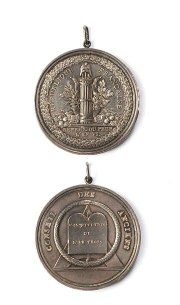 null 1798 - Conseil des Anciens, médaille argent pour l'AN VI, sans attribution,...