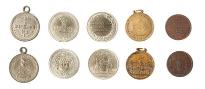 null 14 juillet 1790 - Camp et pacte fédératif de Paris, lot de 5 médailles (H.141...