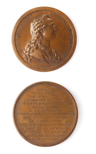 null 1792 - Médaille pour Réveillon suite au pillage de sa maison (H.354) - SUP -...