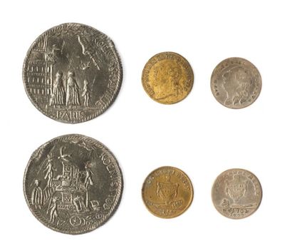 null 21 janvier 1793 - Exécution du roi Louis XVI, médaille allemande en étain KOENIGSFAMILIE/KOENIGSTODT...