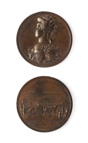 null 16 octobre 1793 - Exécution de Marie-Antoinette, médaille par C.H. Küchler (H.533),...