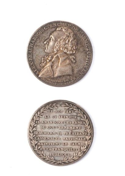 null 1794 - Alexandre de Beauharnais, médaille en argent (H.631) - SUP - Alexandre...