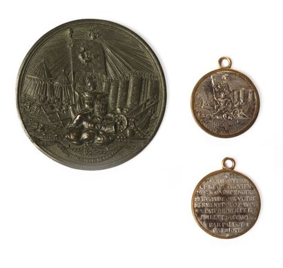 null 1789 - A la gloire immortelle de la Nation française, Cliché uniface en bronze...