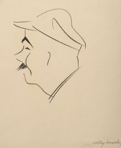 Willy MUCHA (1905-1995), Etude de personnages, ensemble de croquis au crayon sur...