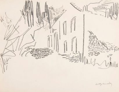 Willy MUCHA (1905-1995), Maison ? Montfort l'Amaury, deux crayons sur papier, signés...